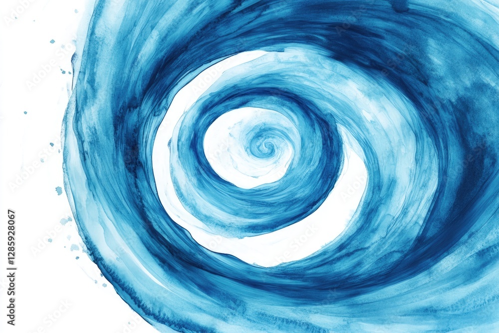 Aufkleber Abstract artwork featuring a swirling pattern of blue on a white background, suitable for use in design and art projects