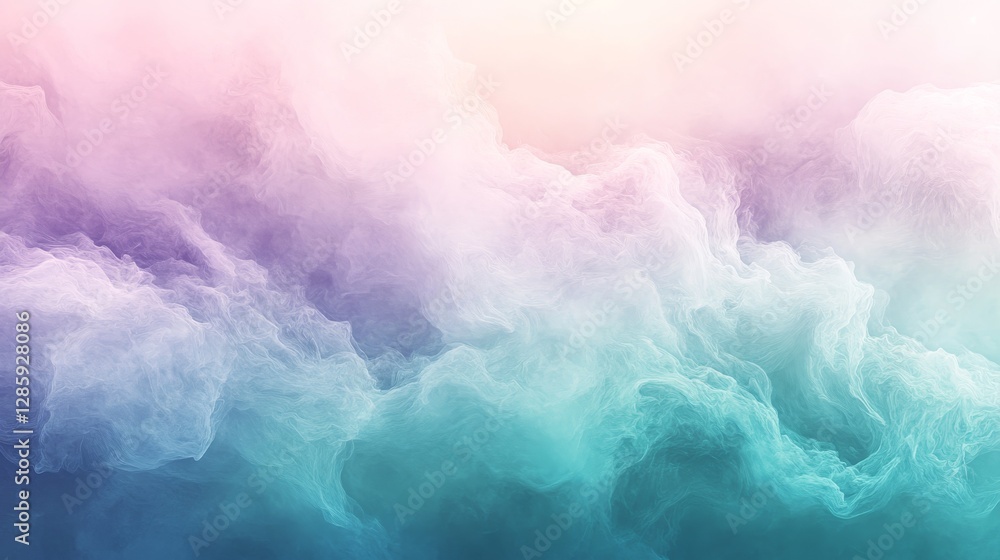 Poster abstract cloud formations featuring gradients of lovely soft color schemes