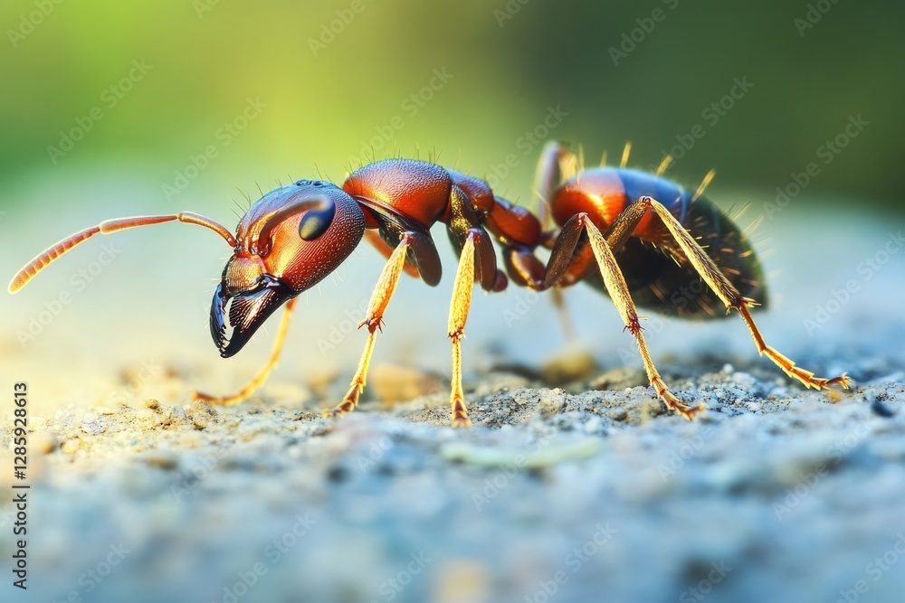 Poster macro shot of a small insect on a stone surface