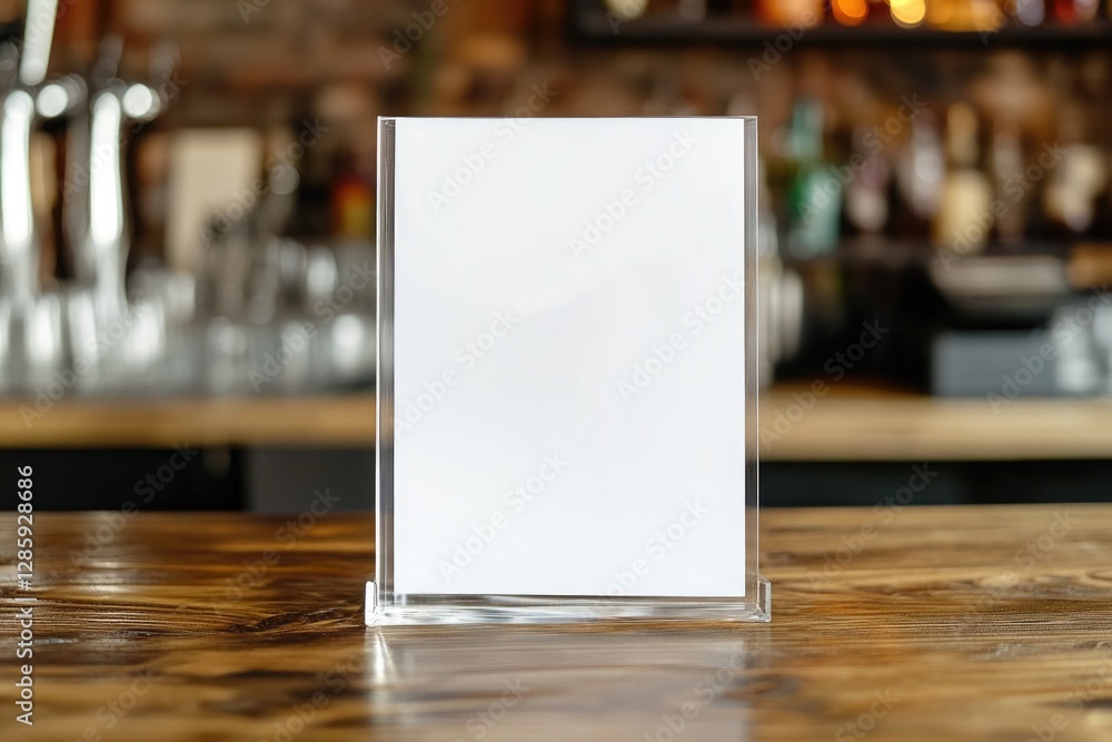 Aufkleber a blank card sitting on a wooden table, suitable for various uses such as writing notes or sending g