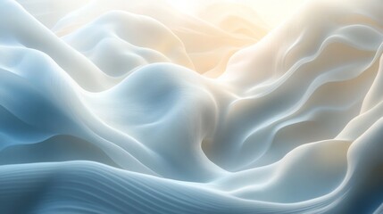 Obraz premium Serene Soft White Cloud Like Abstract Forms Create A Scene