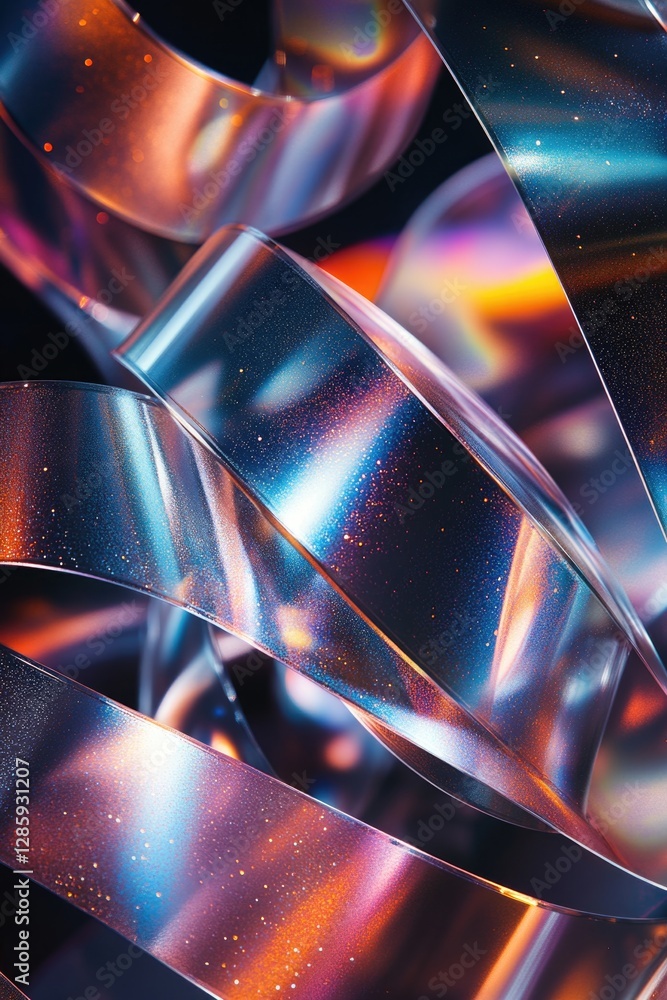 Poster A close-up shot of a shiny metal object, perfect for use in product or technology-related contexts