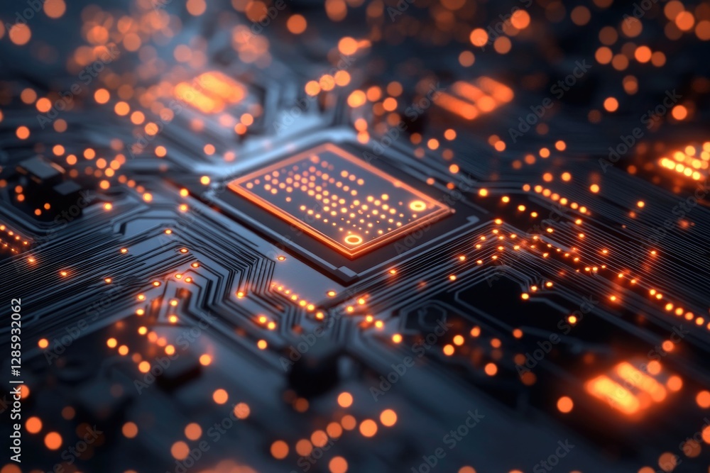 Aufkleber A detailed view of an electronic circuit board with various components and wires