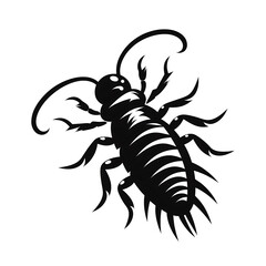 Obraz premium Earwig logo icon of silhouette black shape design illustration isolated on white background