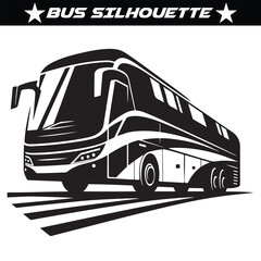 Silhouette of bus vector illustration