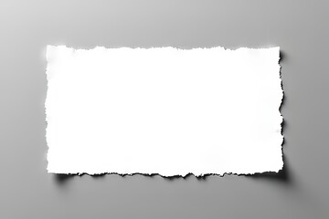 Obraz premium Blank Torn Piece of White Paper on Gray Background