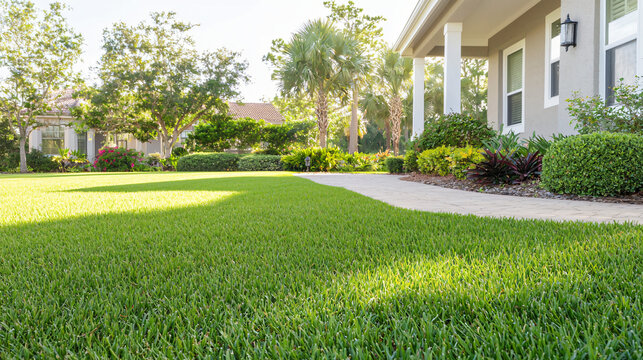St. Augustine grass yard, lush green carpet