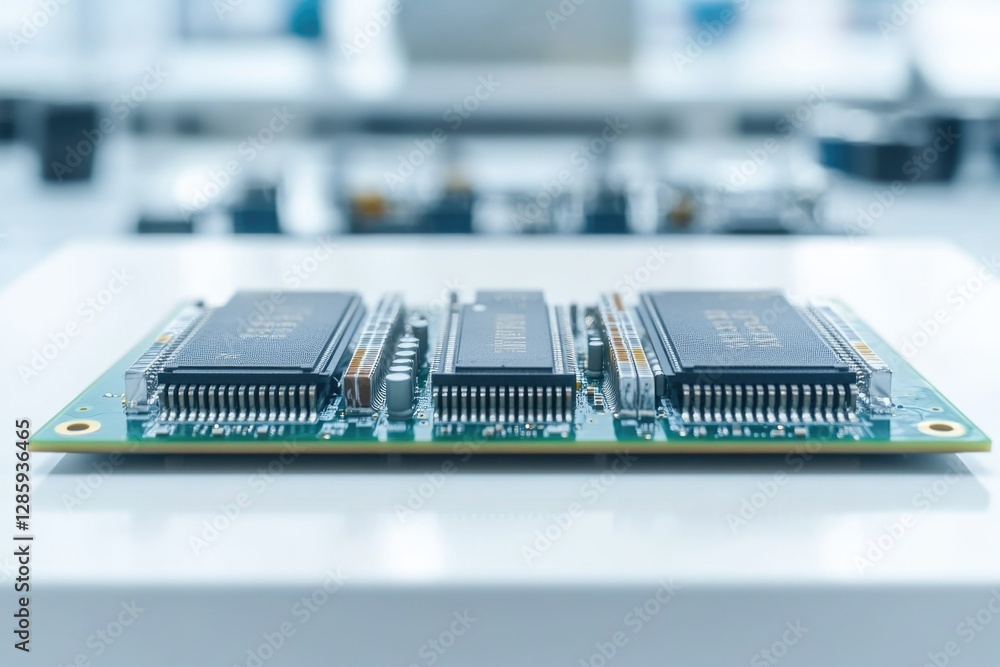 Aufkleber A close-up view of a computer motherboard on a table