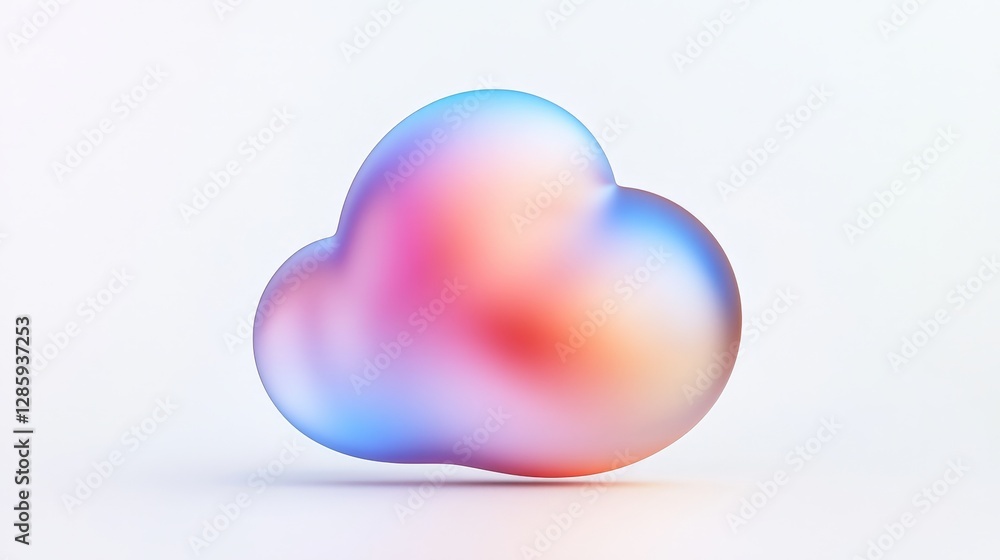 Poster soft glowing abstract cloud with dreamy pastel gradient colors floating in minimalist background rep