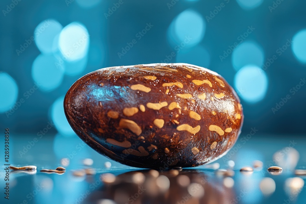 Poster a single chocolate egg placed on a table surface