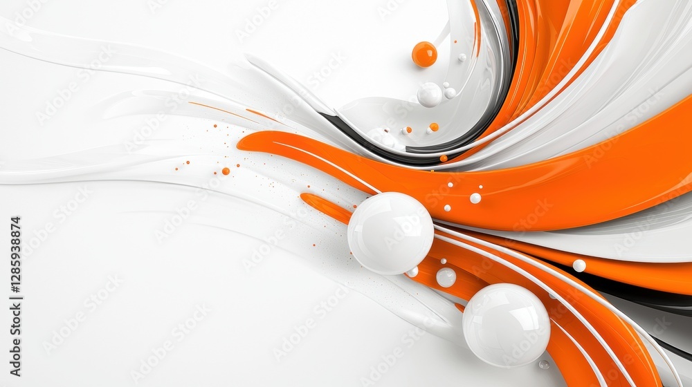 Poster elegant visual concept merging modern design elements with fluid shapes and vibrant colors