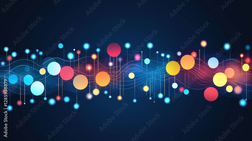 Aufkleber artistic representation of sound waves and colorful circles in abstract world of music