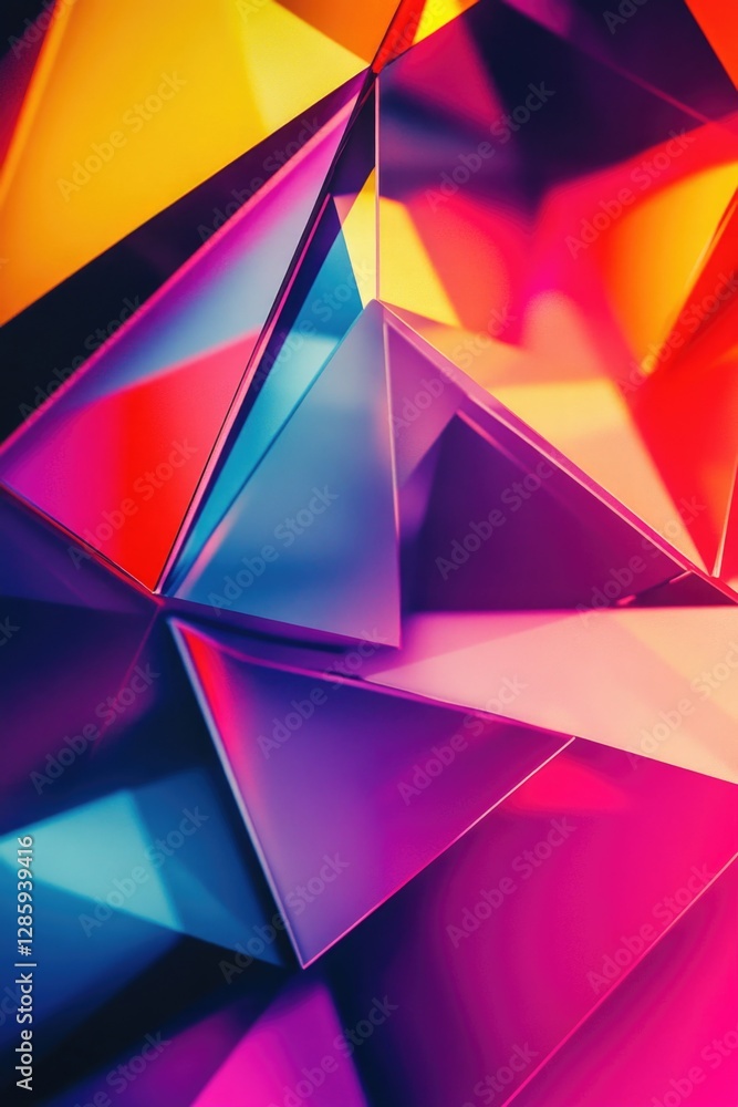 Poster Close-up shot of a vibrant and dynamic abstract background with bright colors