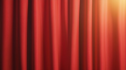 Luxurious Red Velvet Curtains Draped Elegantly in Soft Natural Light