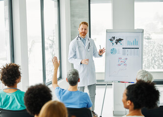 seminar business meeting doctor conference audience presentation education lecture hospital man event training speaker group convention congress speech student