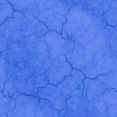 Obraz premium An old blue wall with cracks. Blue vintage background with damage. Blue texture. Seamless texture.