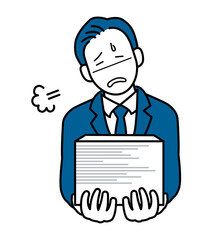 残業をイメージしたビジネスマンのイラスト
