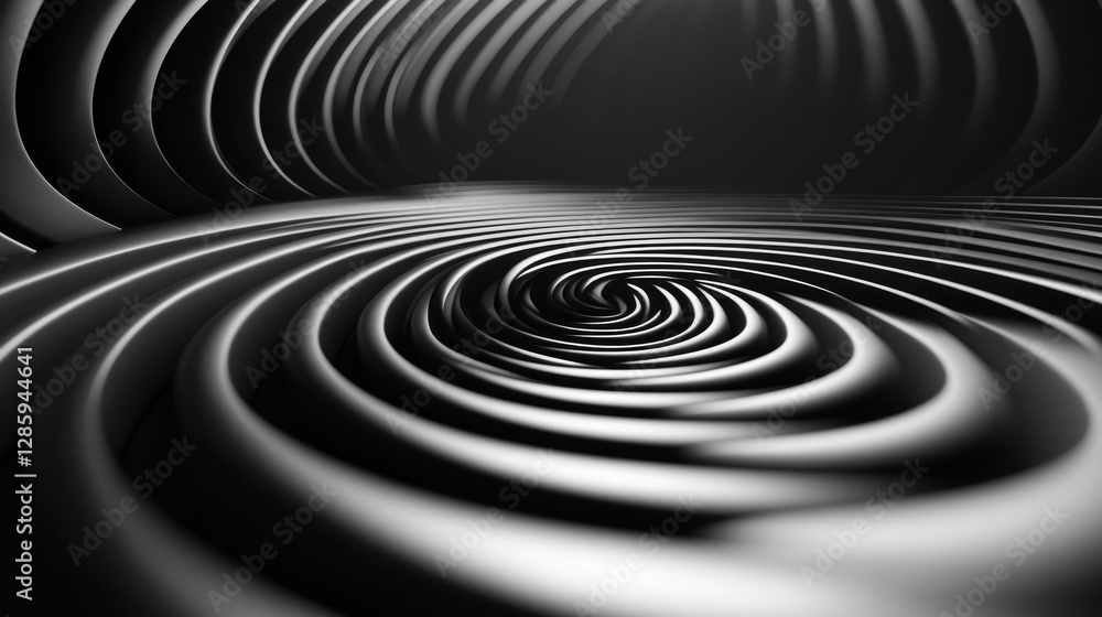 Poster the abstract spiraling design represents circular forms and movement