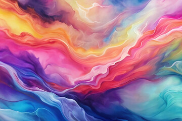 Abstract colorful vibrant swirling paint texture background.