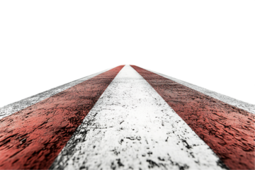 White Surface with Three Red Stripes on Transparent Background