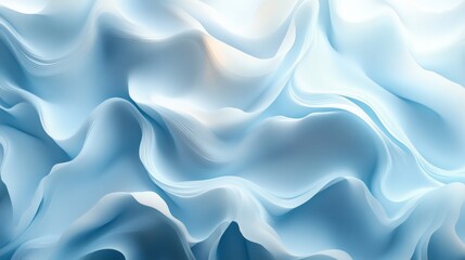 Fototapeta premium Abstract blue wavy flowing forms create a smooth atmospheric image