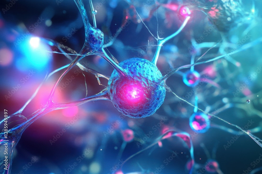 Poster colorful neural connections illuminate the intricate world of brain activity during cognitive proces