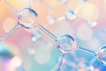 Exploring the intricate beauty of molecular structures illuminated by soft pastel tones. Generative AI