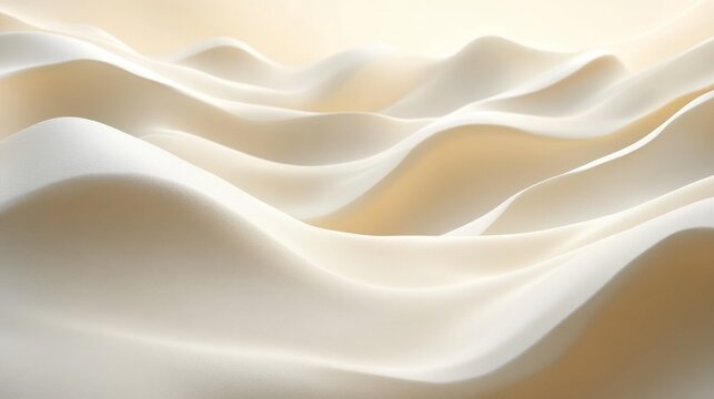 Creamy white flowing waves create an abstract and calming scene