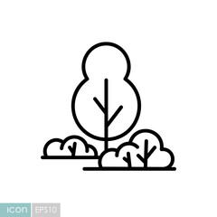 Deciduous trees and shrubs, bushes, grove, forest