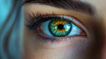 A Close Up View of A Human Eye Showing Detail