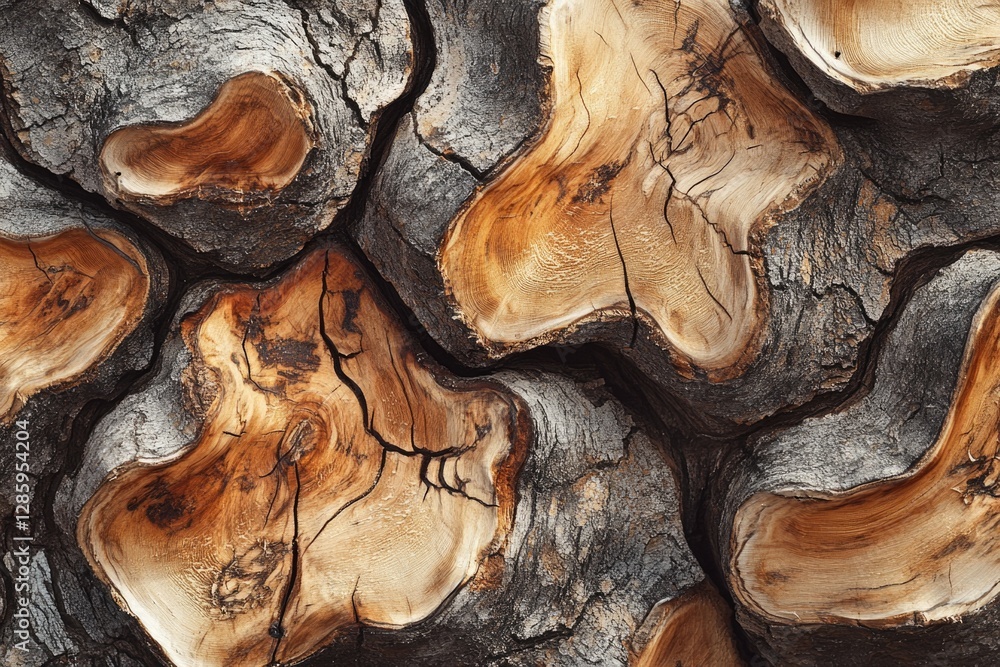 Poster a detailed shot of a tree trunk with texture and bark
