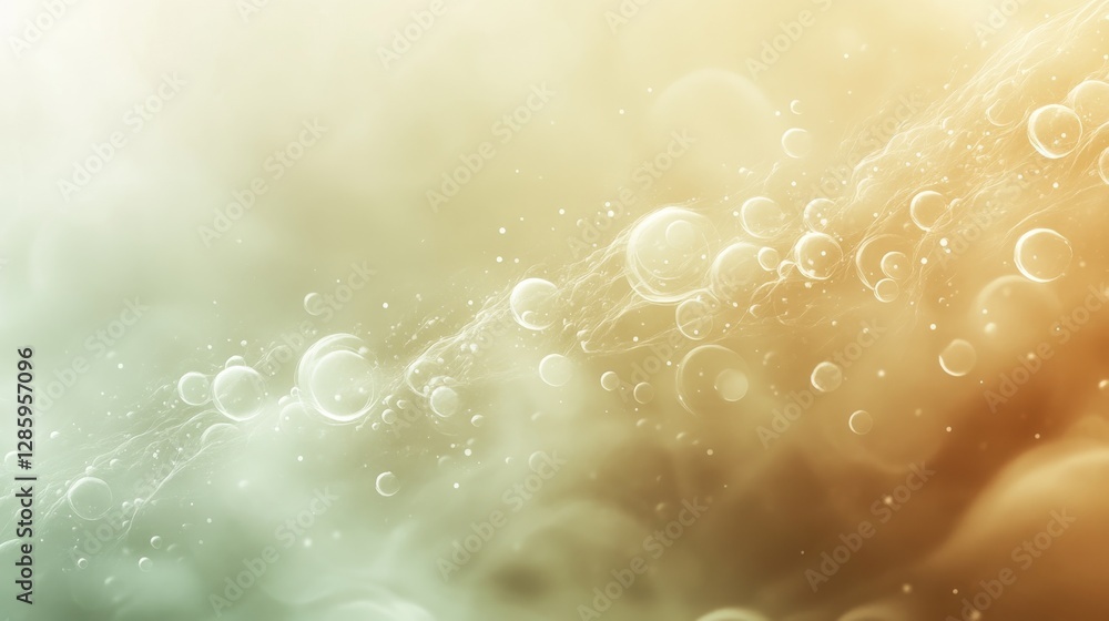 Poster Abstract image of bubbles and particles in gradient background