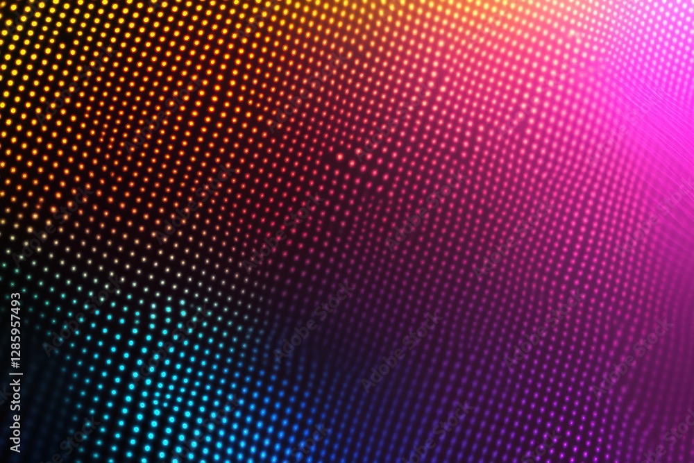 Poster colorful abstract pattern displaying vibrant dots illuminated in an artistic gradient of hues and sh