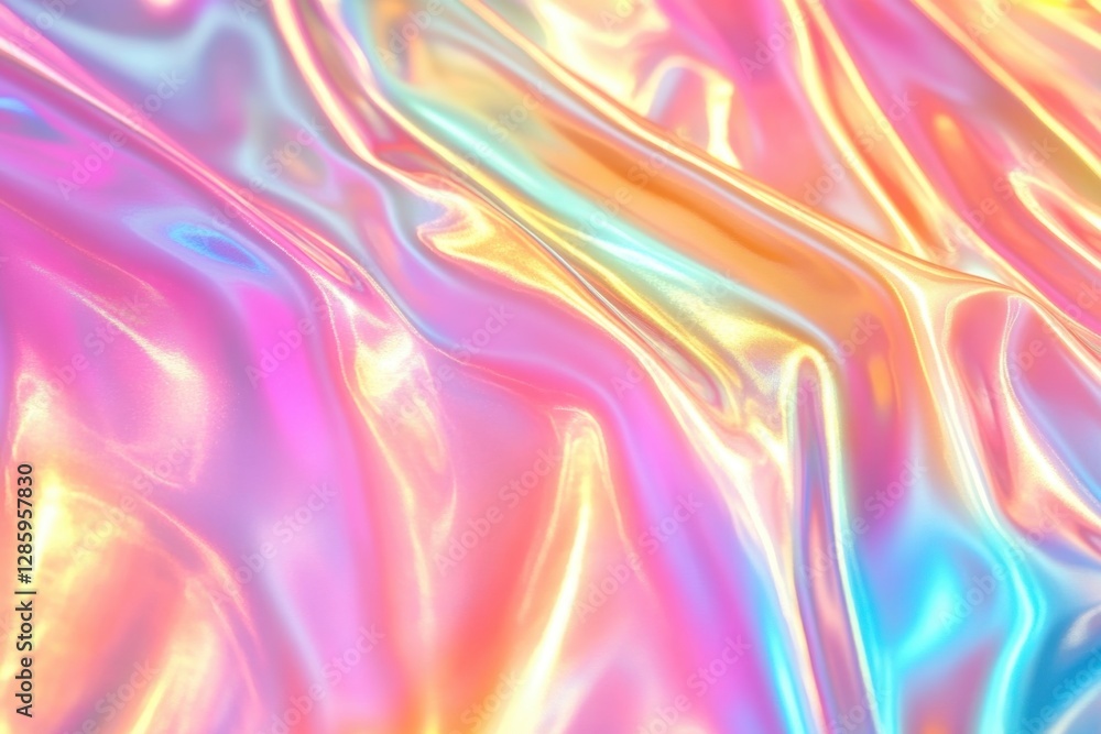 Poster shimmering pastel waves create an enchanting backdrop full of vibrant colors and mesmerizing reflect
