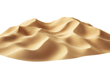 Desert sand dune isolated on transparent or white background, png