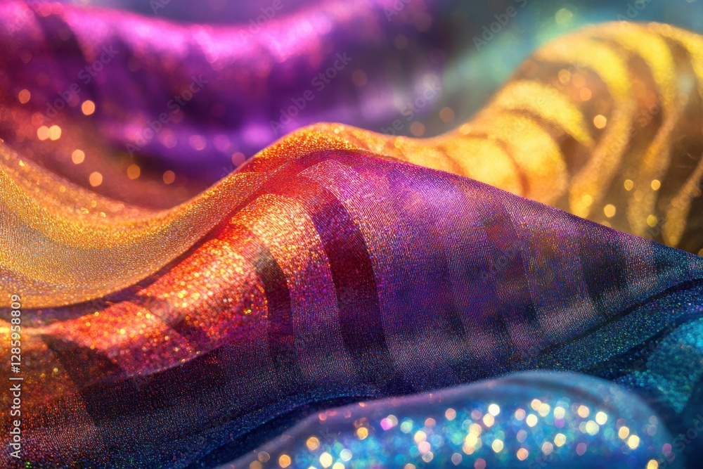 Poster colorful fabrics capture light and imagination in a vibrant display of artistry and texture. generat
