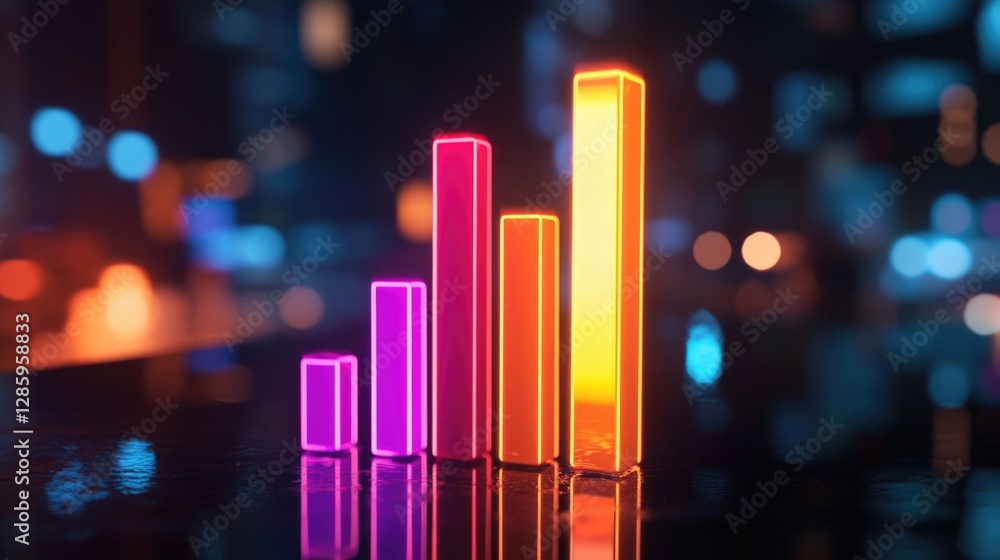 Poster a detailed view of a bar chart displayed on a table