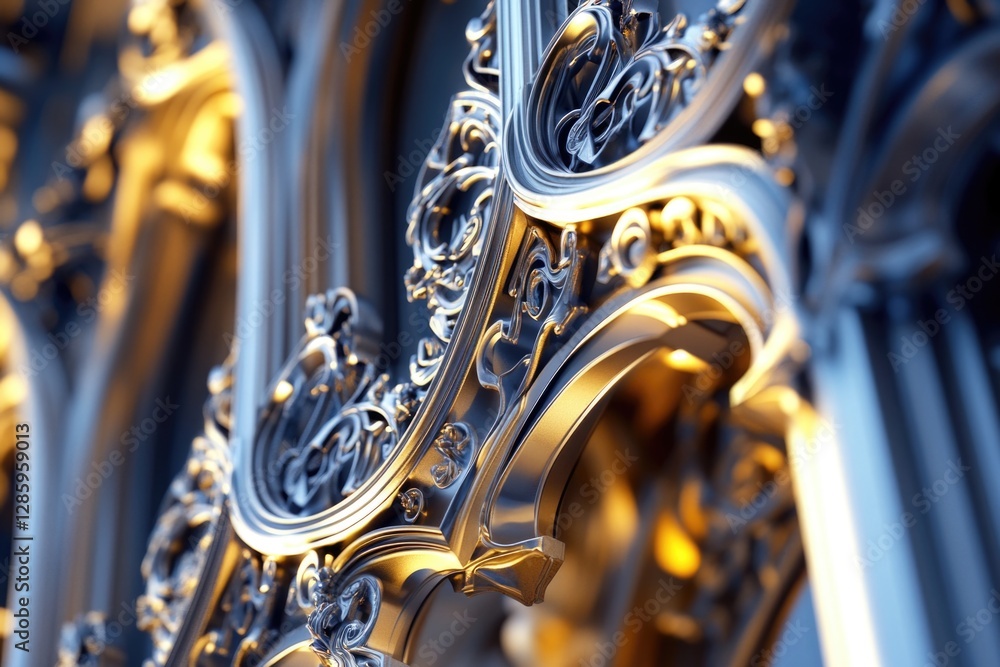 Aufkleber a detailed shot of a decorative metal object with intricate design and texture