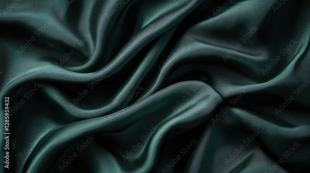 Poster A close-up shot of dark green fabric with texture and pattern visible