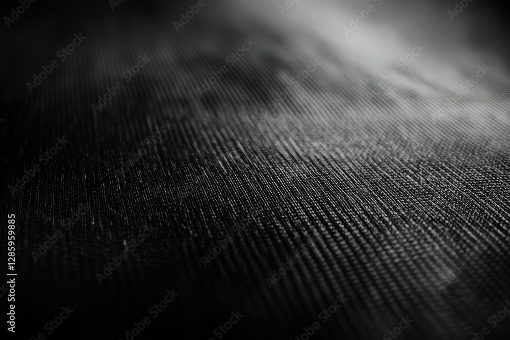 Poster textured black surface revealing subtle patterns and intricate details in soft light and deep shadow