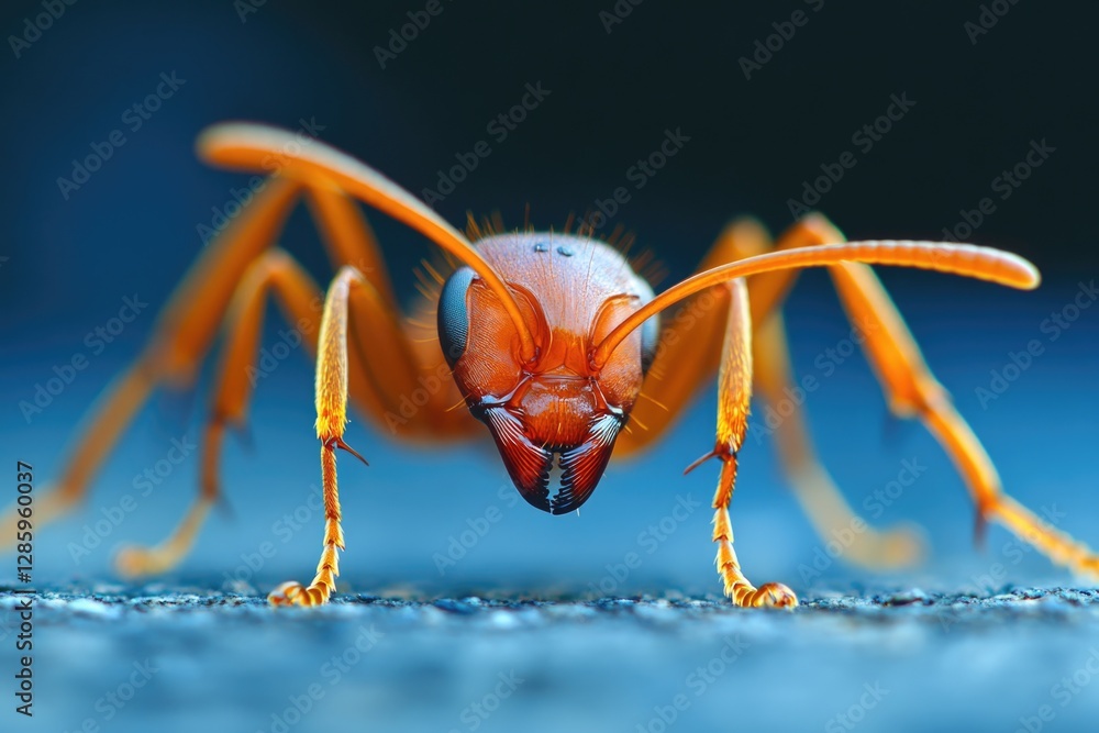Poster macro shot of an insect on the ground with natural surroundings