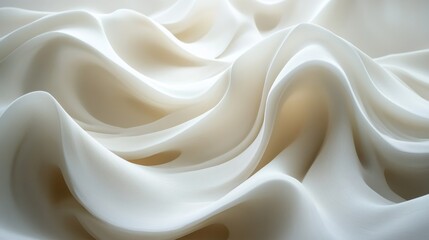 Fototapeta premium Soft white fabric is flowing with gentle and elegant curves