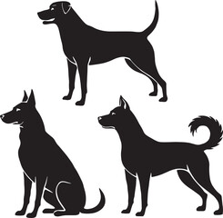 black silhouettes of dogs