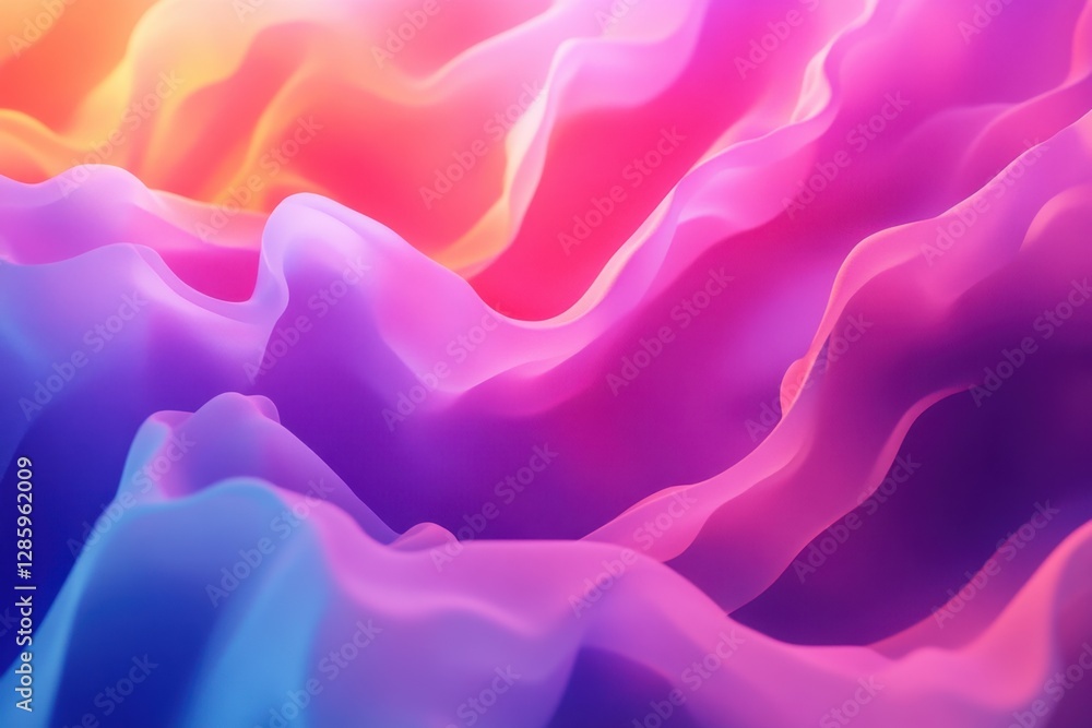Poster vibrant swirls of color create a mesmerizing wave-like pattern under a dreamy twilight sky. generati