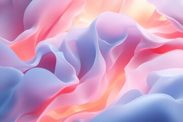 Fototapeta premium Soft, flowing waves of pastel colors create a dreamy, ethereal landscape of tranquility and beauty at dawn's first light. Generative AI