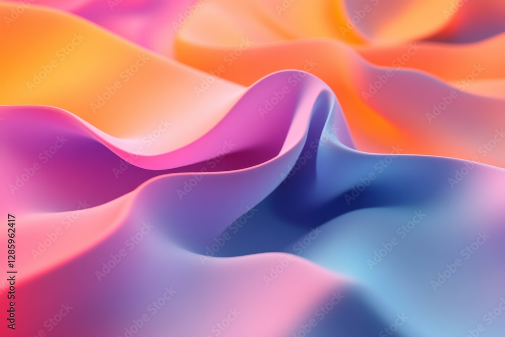 Poster flowing waves of vibrant colors create a mesmerizing pattern in a dreamy abstract composition. gener