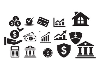 real estate icons set