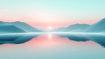 Fototapeta premium Beautiful tranquil scenery of mountains reflecting in calm water