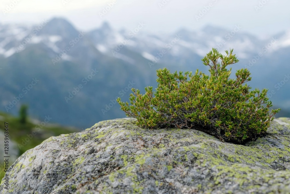 Sticker Small plant growing out of a rocky surface