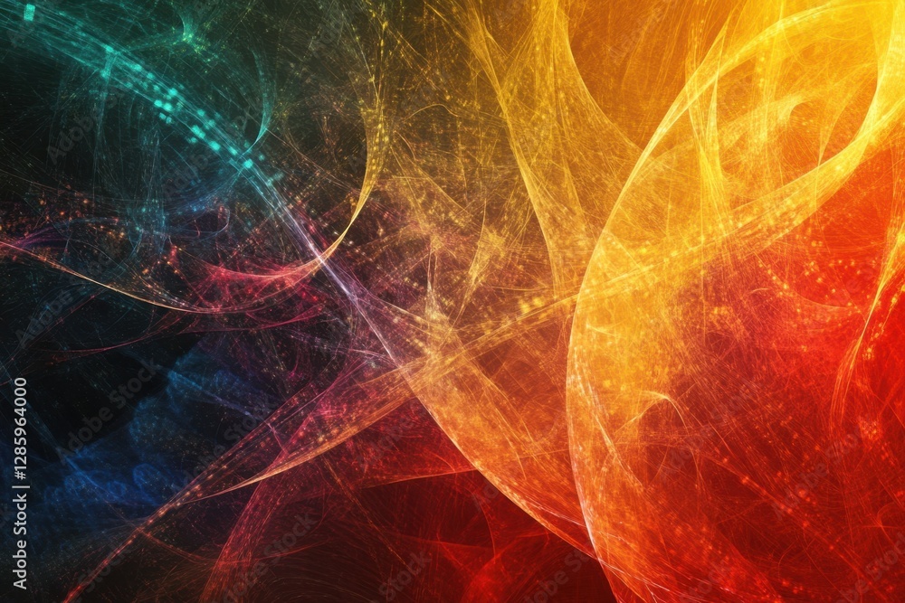 Poster vibrant patterns of swirling colors create an abstract dance of light and energy in a mesmerizing co